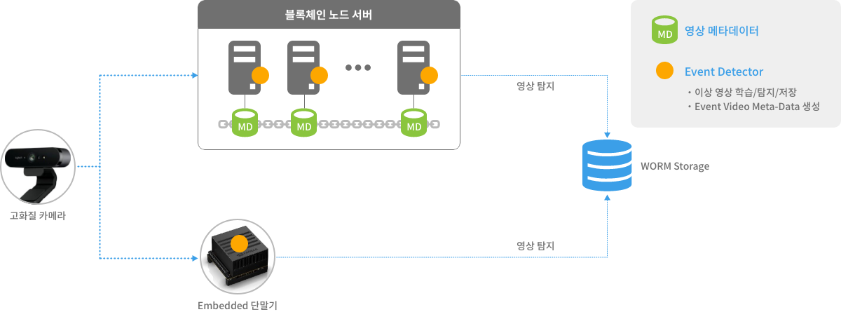 이상 영상 감지 저장 솔루션 개념도